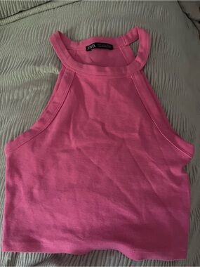 ZARA Pink Halter Crop Top